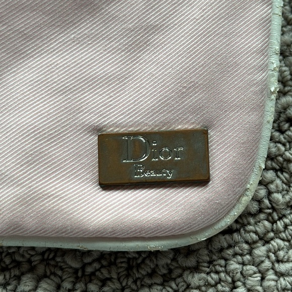 Vintage Dior Beauty distressed top zip satin woven mini pouch coin purse clutch - Picture 4 of 7